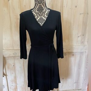 COPY - Lulus Wrap Dress, Size Medium, Quarter Sleeve, Black, Made in USA, Mini